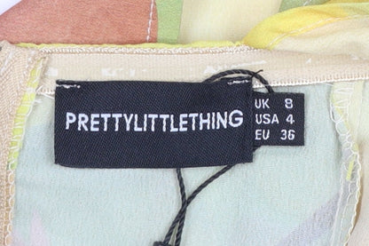 Womens UK Size 8 PRETTYLITTLETHING Multicoloured Cropped Blouse