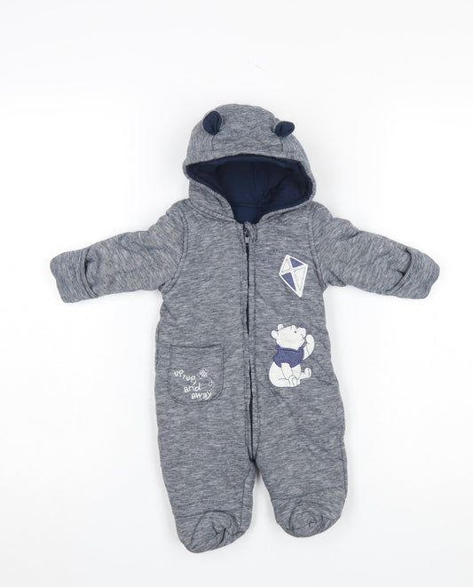 Disney Baby George Unisex Navy Winnie the Pooh Hooded Snowsuit 0-3 Months