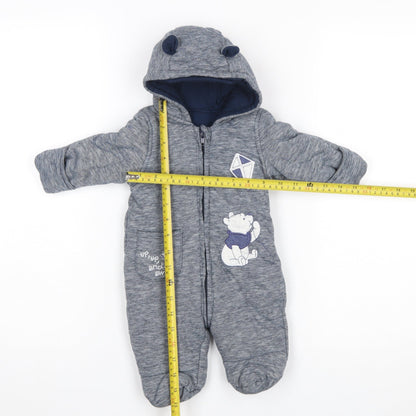 Disney Baby George Unisex Navy Winnie the Pooh Hooded Snowsuit 0-3 Months