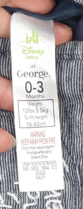 Disney Baby George Unisex Navy Winnie the Pooh Hooded Snowsuit 0-3 Months