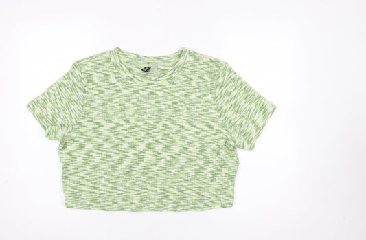 Womens UK Size 16 H&M Green Cropped T-Shirt