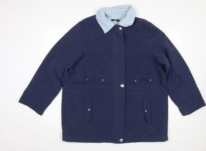 Mens UK Size 16 Plus Marks and Spencer Blue Parka Coat