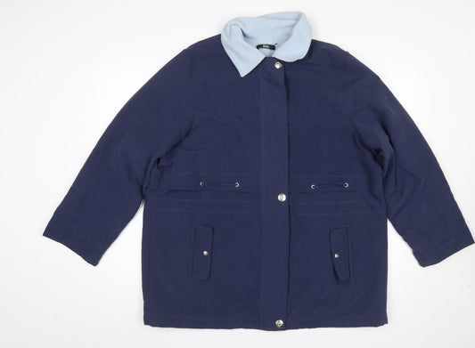 Mens UK Size 16 Plus Marks and Spencer Blue Parka Coat