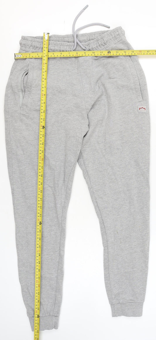 883 Police Mens Grey Marl Jogger Sweatpants M Comfy Cotton Blend