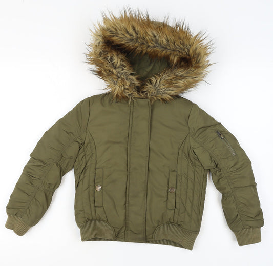 Boys UK Size 7 Years NEXT Green Bomber Jacket