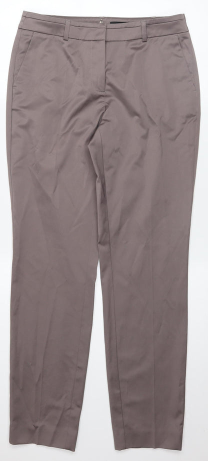 Womens UK Size 8 Comma Regular Fit Dress Pants Brown Trousers