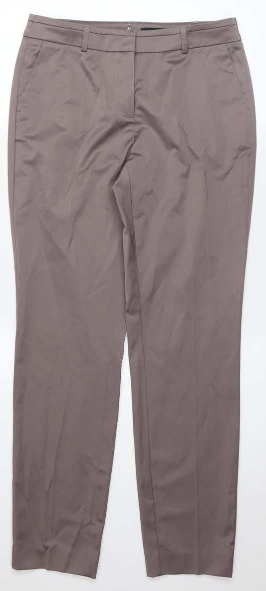 Womens UK Size 8 Comma Regular Fit Dress Pants Brown Trousers