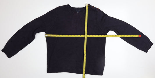Mens UK Size L Lands' End Blue Pullover Jumper