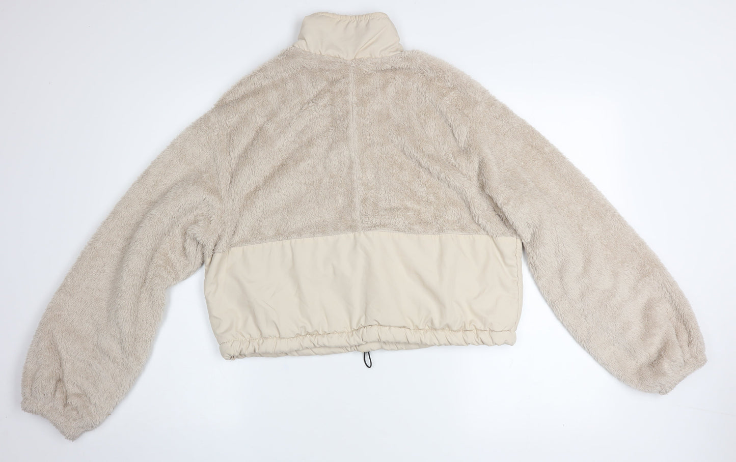 Womens UK Size L ECROU Beige Pullover 1/2 Zip Fleece Jacket