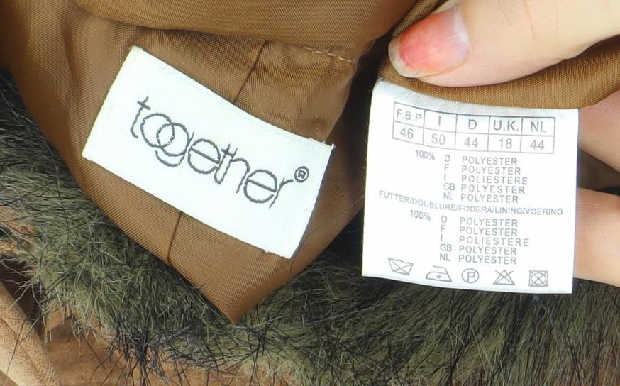 Womens UK Size 18 Togener Brown Parka Coat