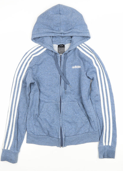 Womens UK Size XS adidas Blue Full Zip Hoodie