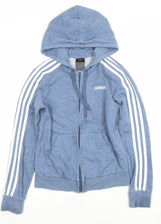 Womens UK Size XS adidas Blue Full Zip Hoodie