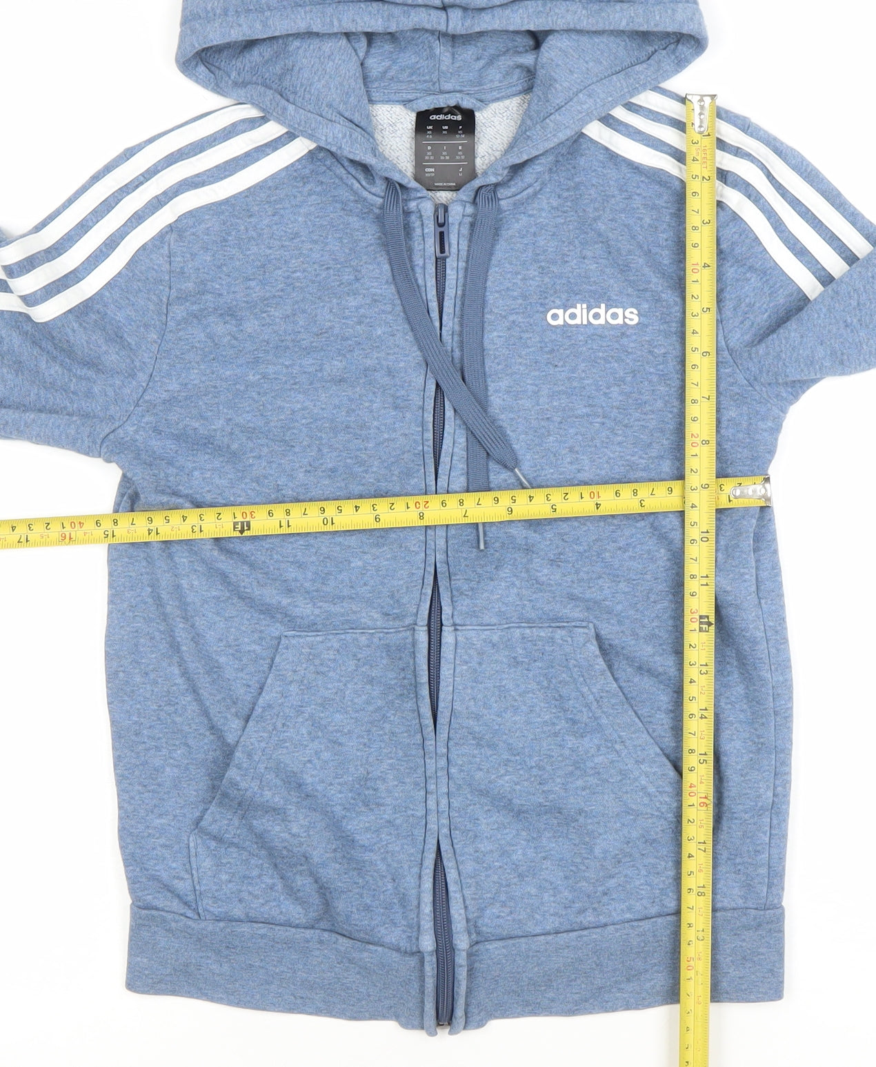 Womens UK Size XS adidas Blue Full Zip Hoodie