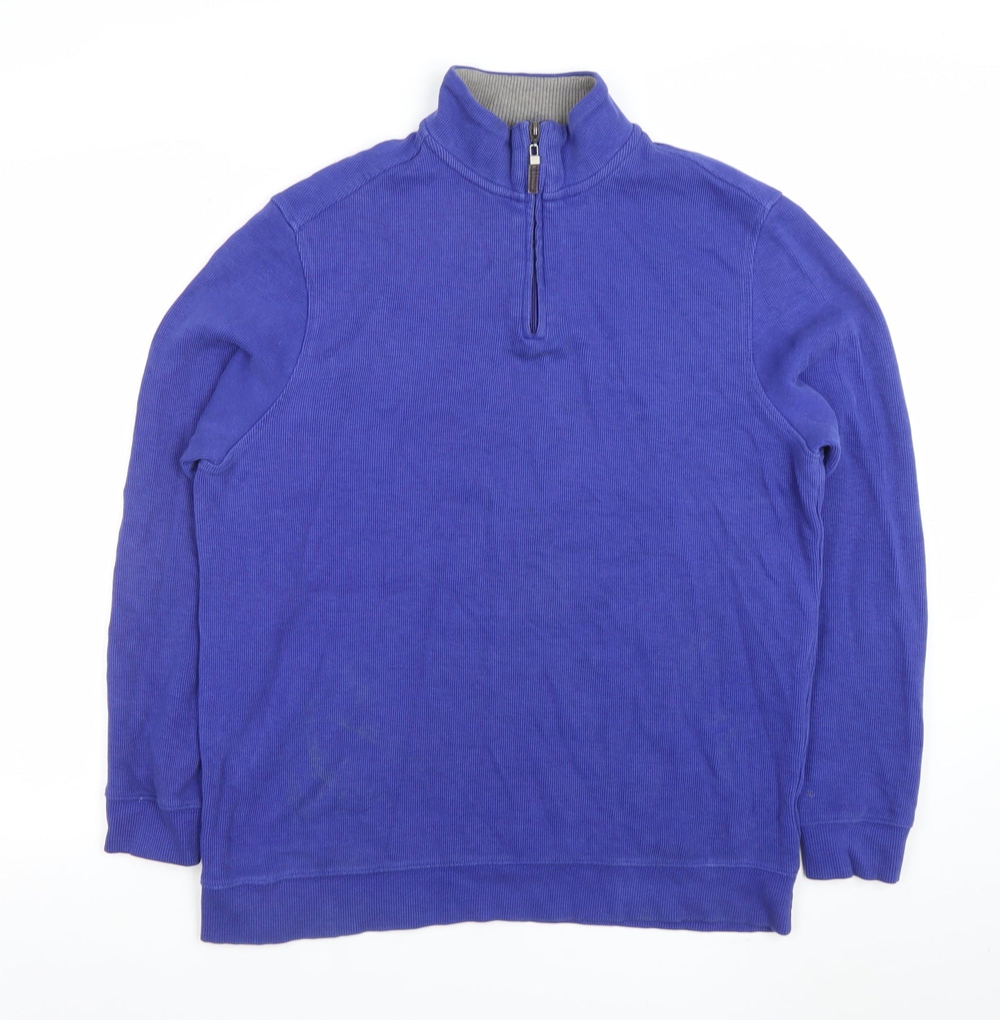 Mens UK Size M Jacques Vert Blue 1/4 Zip Sweatshirt