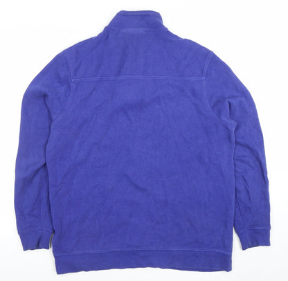 Mens UK Size M Jacques Vert Blue 1/4 Zip Sweatshirt