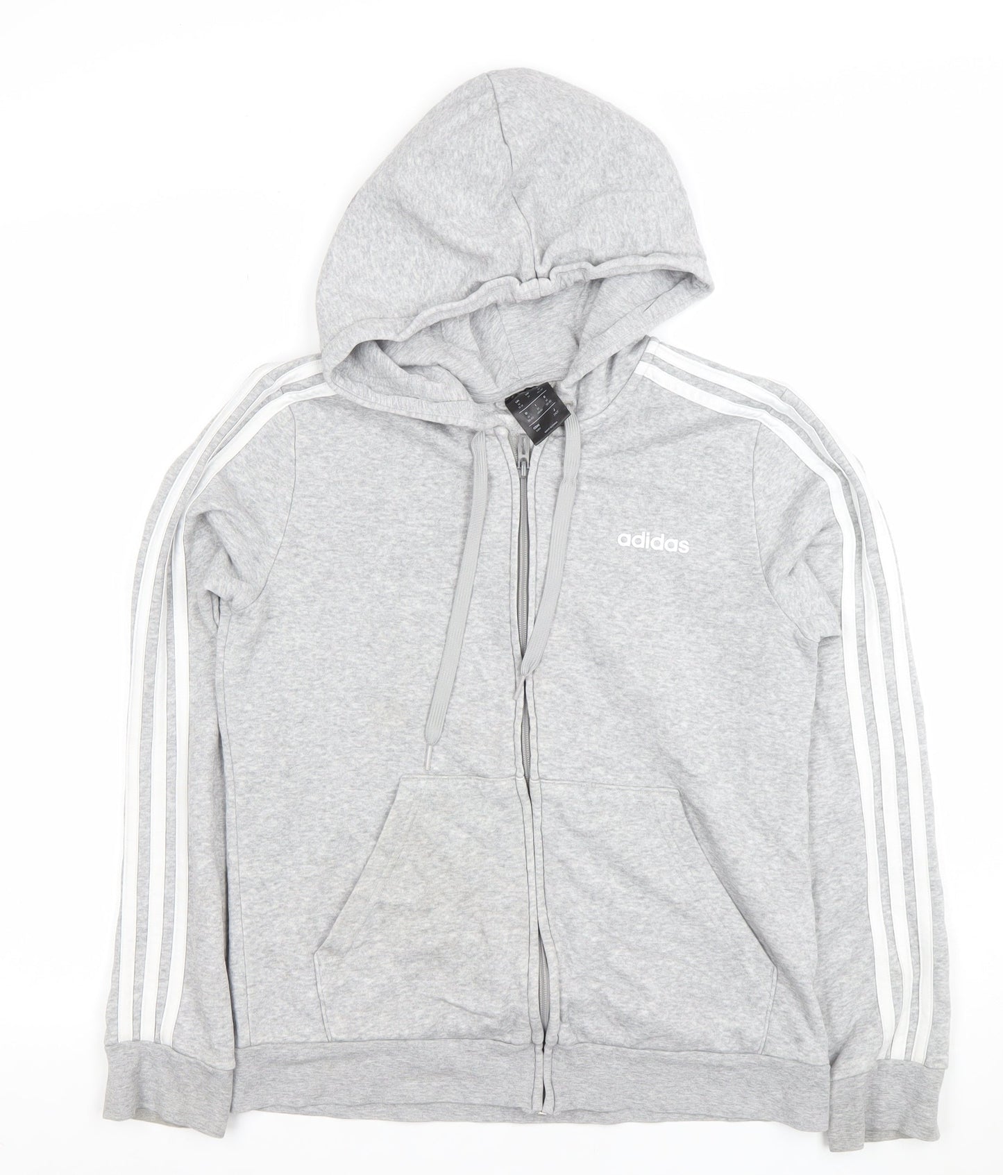 Womens UK Size 12-14 adidas Grey Full Zip Hoodie