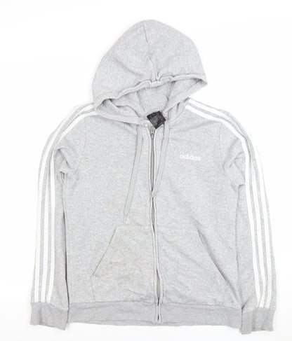 Womens UK Size 12-14 adidas Grey Full Zip Hoodie