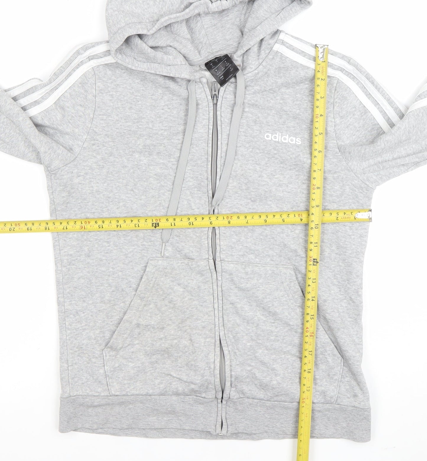 Womens UK Size 12-14 adidas Grey Full Zip Hoodie