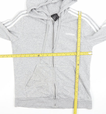 Womens UK Size 12-14 adidas Grey Full Zip Hoodie