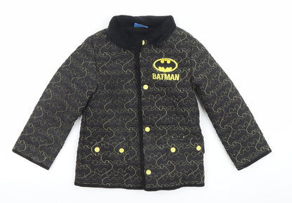 Boys UK Size 6 Years Batman Black Quilted Coat