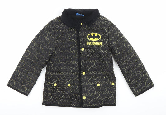 Boys UK Size 6 Years Batman Black Quilted Coat