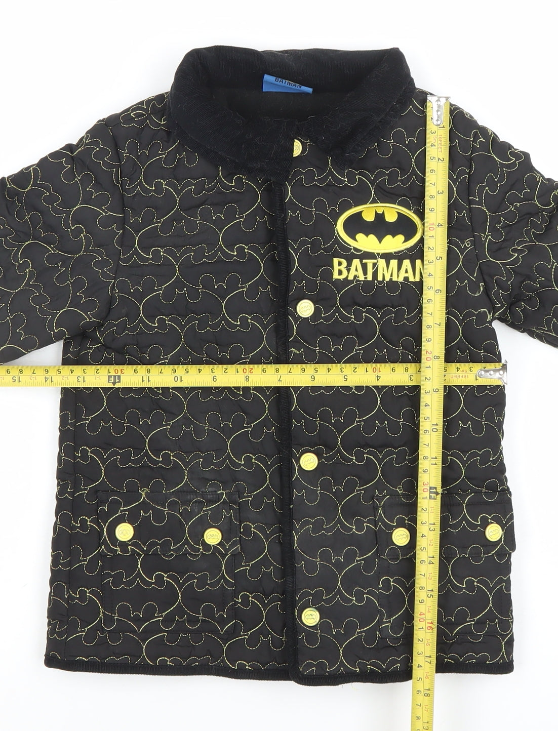 Boys UK Size 6 Years Batman Black Quilted Coat