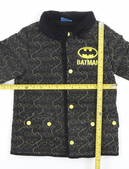 Boys UK Size 6 Years Batman Black Quilted Coat