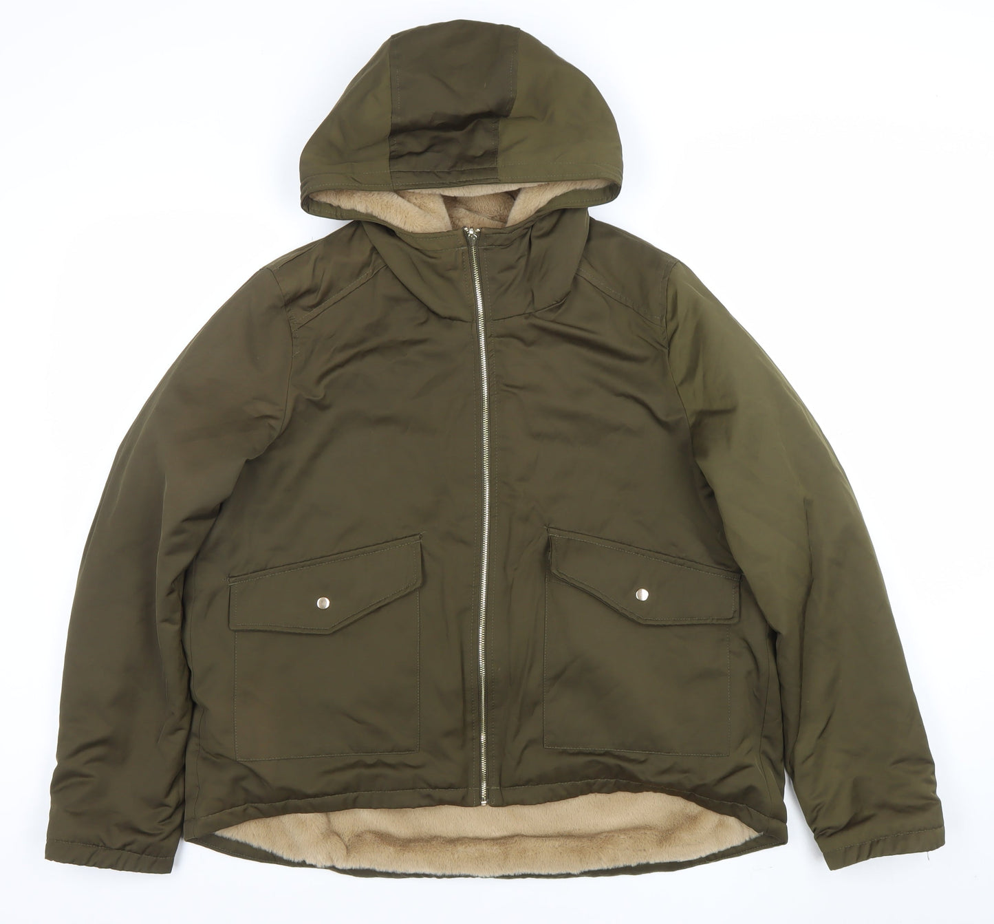 Womens UK Size M Primark Green Parka Coat