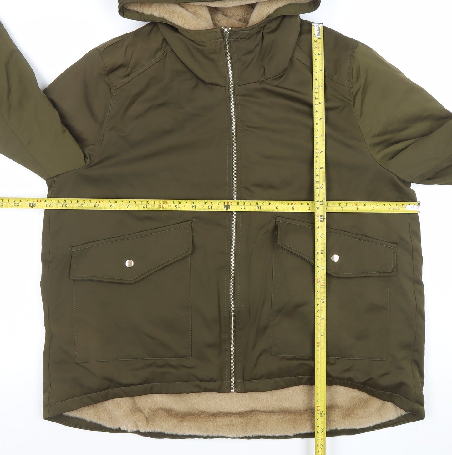 Womens UK Size M Primark Green Parka Coat