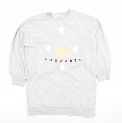 Harry Potter Girls Grey Hogwarts Pullover Sweatshirt 7-8 Years