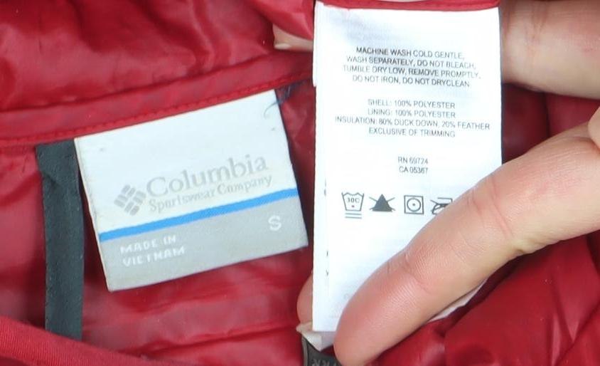 Mens UK Size S Columbia Red Puffer Jacket