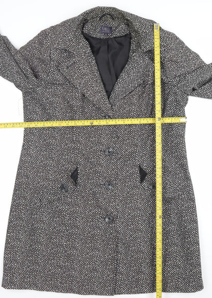 Womens UK Size 16 Marks and Spencer Black Overcoat