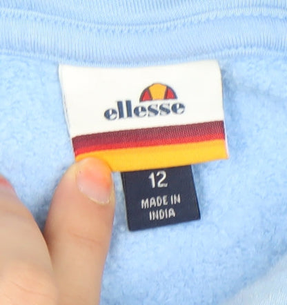 Womens UK Size 12 ellesse Blue Pullover Hoodie