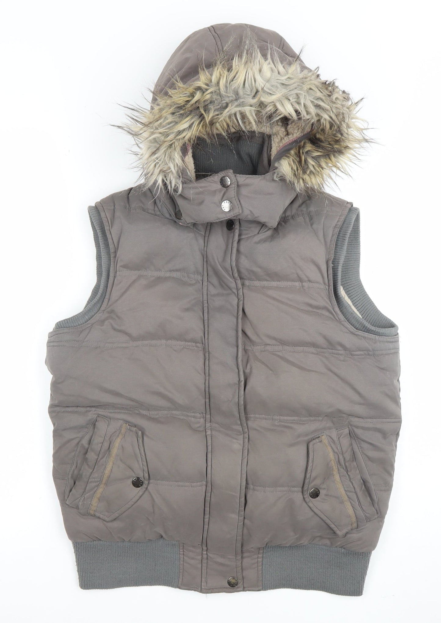 Womens UK Size 10 Fat Face Brown Puffer Jacket