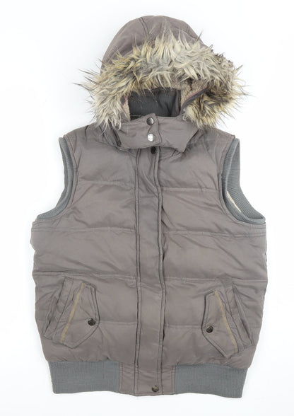 Womens UK Size 10 Fat Face Brown Puffer Jacket
