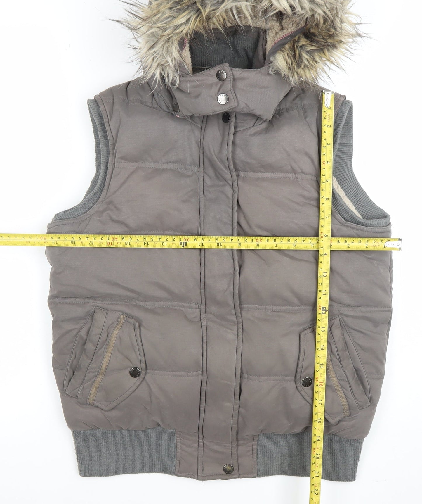 Womens UK Size 10 Fat Face Brown Puffer Jacket