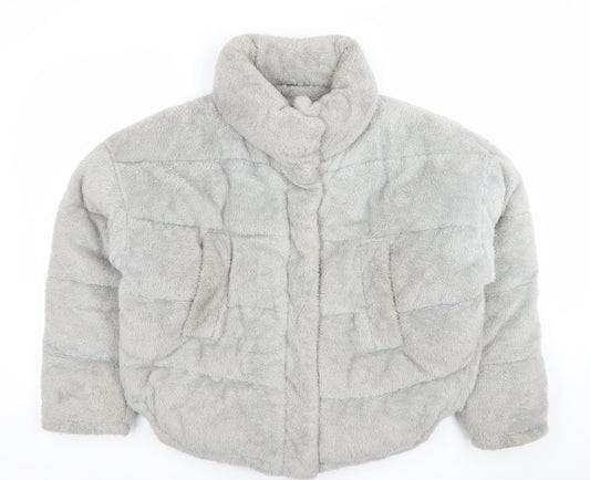 Womens UK Size S Light Before Dark Grey Puffer Jacket