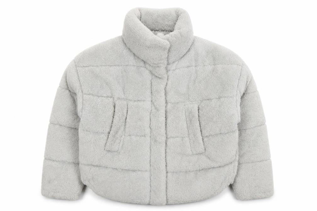 Womens UK Size S Light Before Dark Grey Puffer Jacket