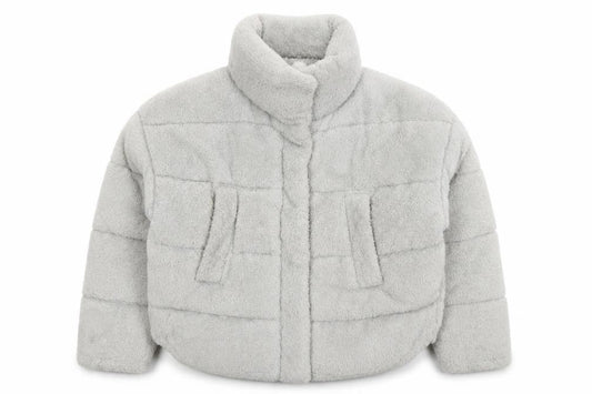 Womens UK Size S Light Before Dark Grey Puffer Jacket