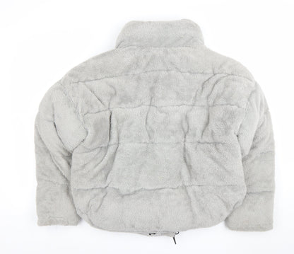 Womens UK Size S Light Before Dark Grey Puffer Jacket