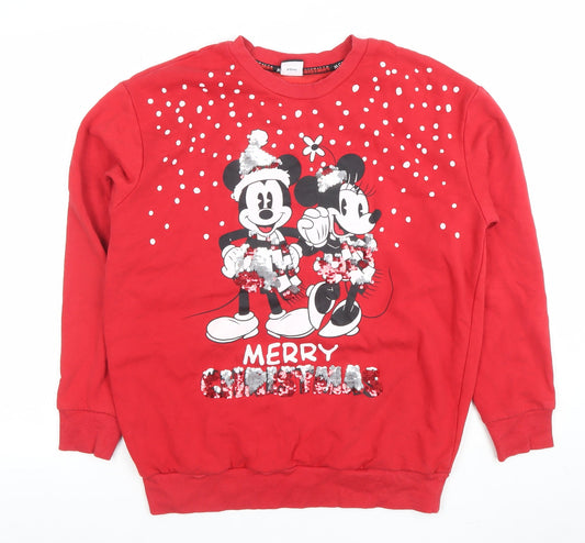 Womens UK Size M Disney at George Red Pullover Sweatshirt