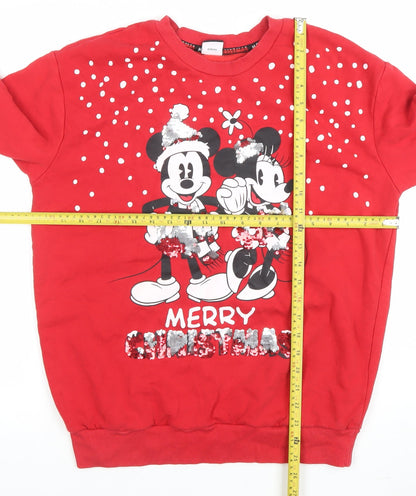 Womens UK Size M Disney at George Red Pullover Sweatshirt