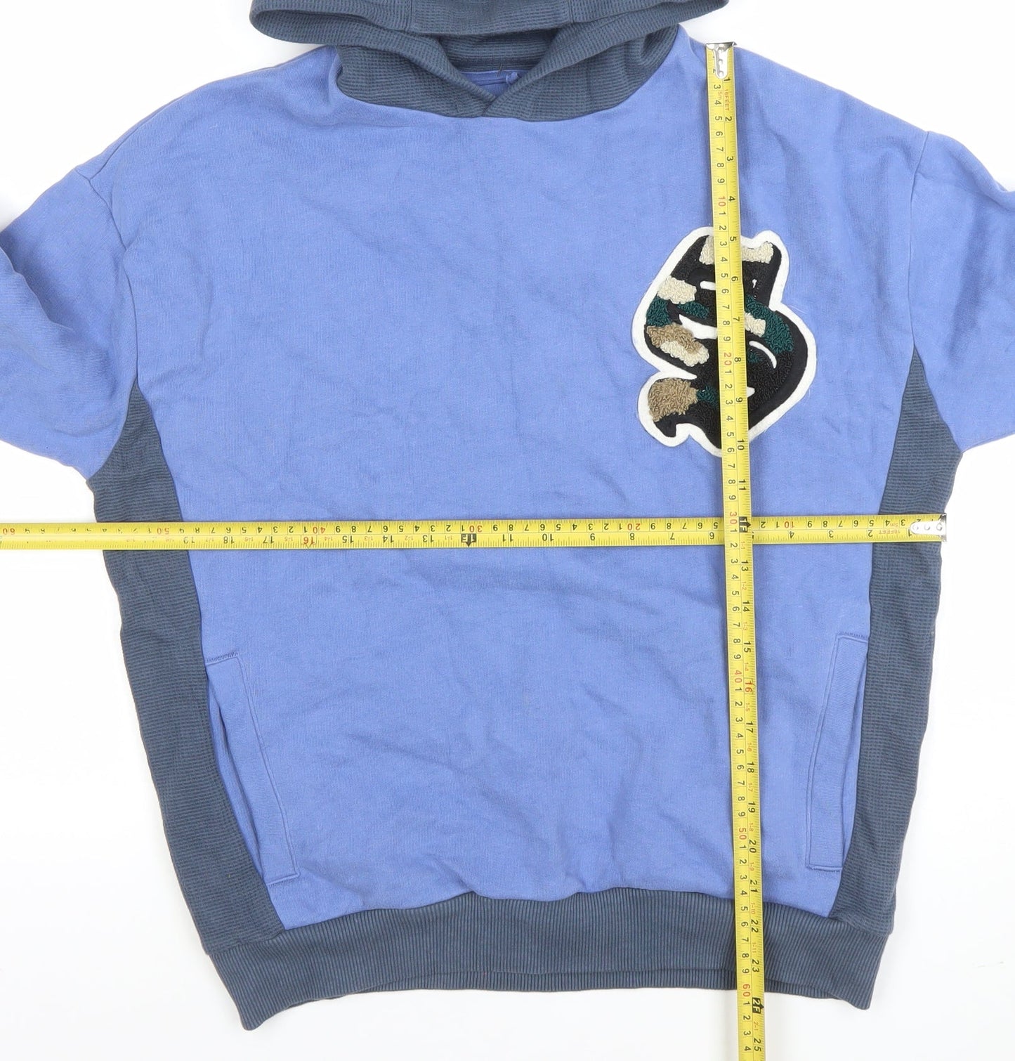 Boys UK Size 7-8 Years Marks and Spencer Blue Pullover Hoodie