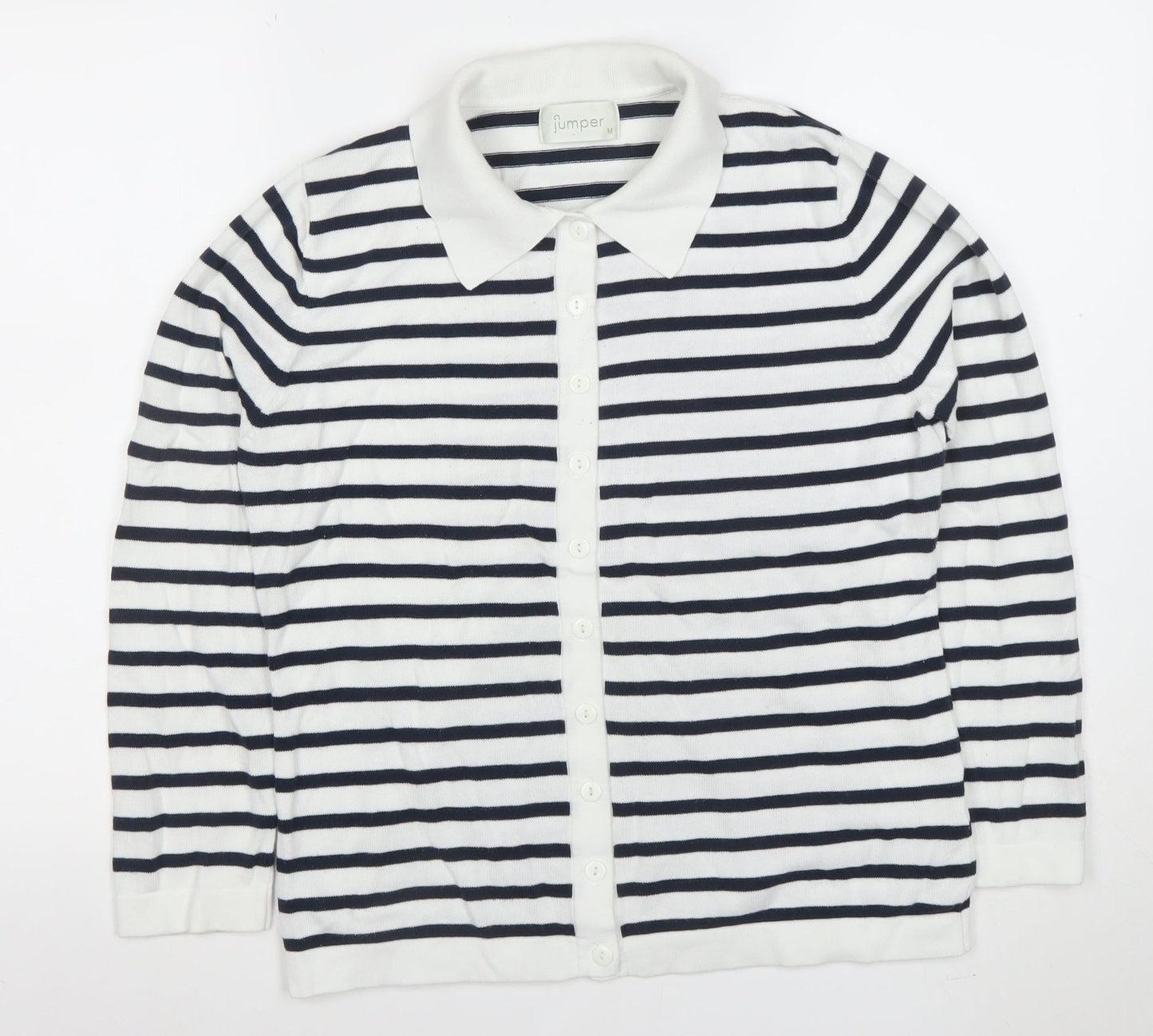 Womens UK Size M Jumper White Cardigan Jumper