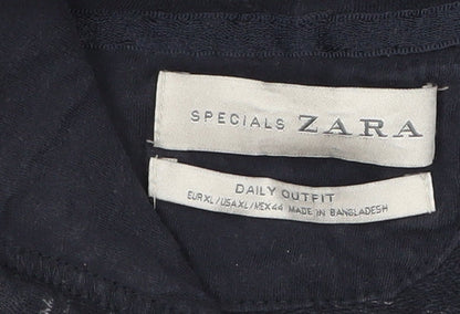 Mens UK Size XL Zara Blue Full Zip Hoodie