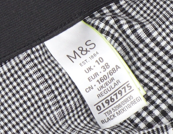 Womens UK Size 10 Marks and Spencer Regular Fit Business Casual Workwear Black T