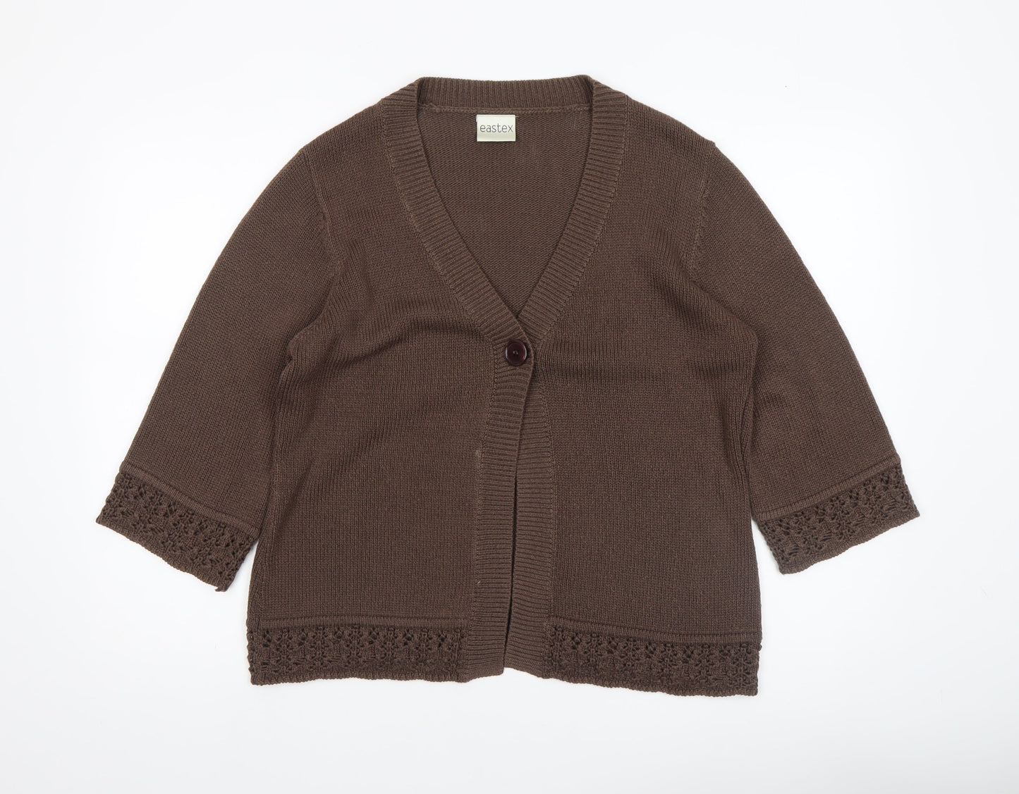 Womens UK Size 14 Eastex Brown Cardigan Jumper