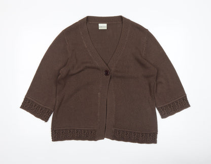 Womens UK Size 14 Eastex Brown Cardigan Jumper