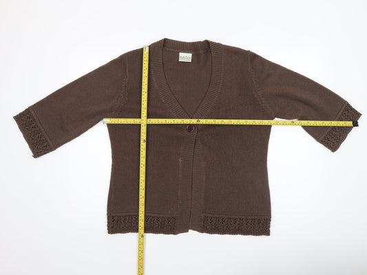Womens UK Size 14 Eastex Brown Cardigan Jumper