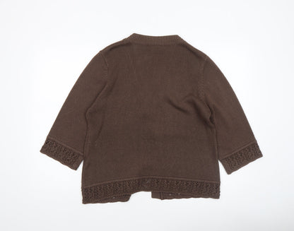 Womens UK Size 14 Eastex Brown Cardigan Jumper